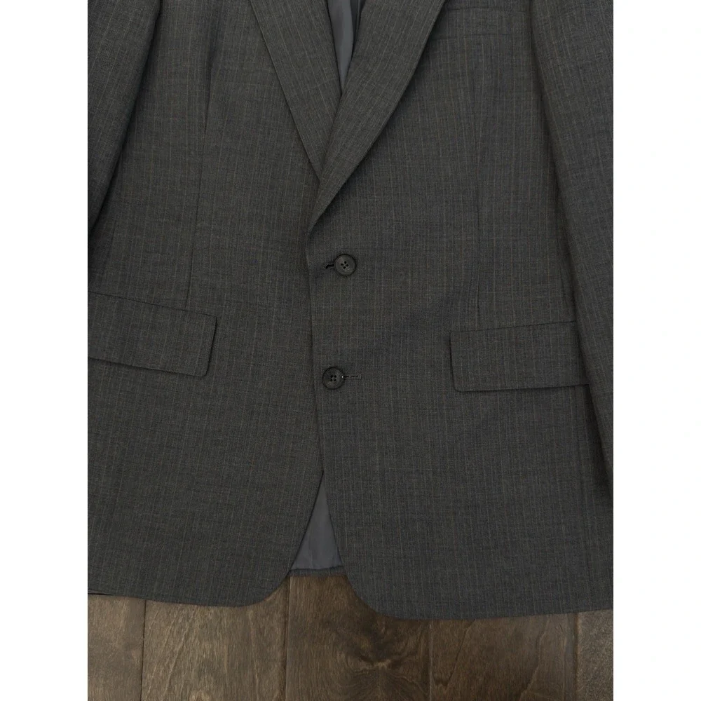 Christian Dior Monsieur Blazer Mens Size 40R Striped 2-Button Grey‎ Suit Jacket